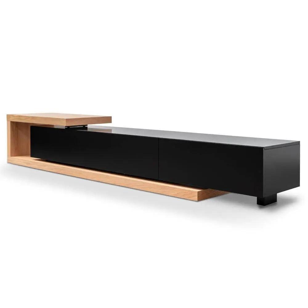 Calibre 2.4m Entertainment TV Unit - Natural Oak - Black Matte TV2263-BB - Entertainment UnitsTV2263-BB 4