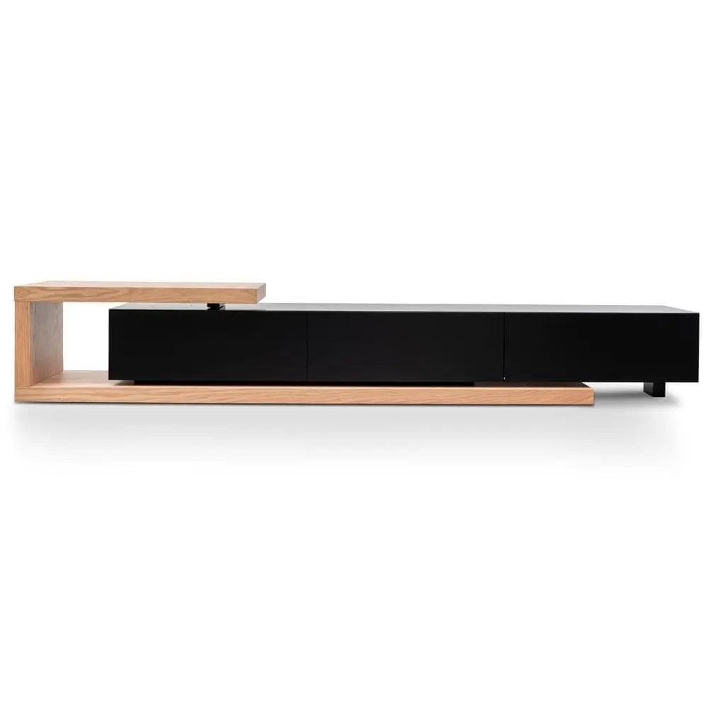 Calibre 2.4m Entertainment TV Unit - Natural Oak - Black Matte TV2263-BB - Entertainment UnitsTV2263-BB 5