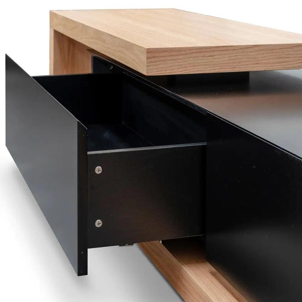 Calibre 2.4m Entertainment TV Unit - Natural Oak - Black Matte TV2263-BB - Entertainment UnitsTV2263-BB 3