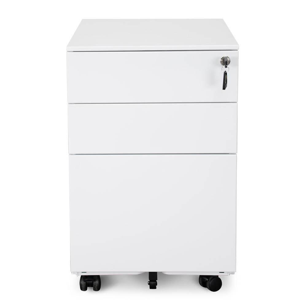 Calibre 3 Drawers Mobile Pedestal - White OF2170-SN-Storage Cabinet-Calibre-Prime Furniture