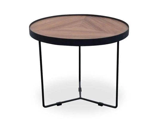 Calibre 60cm Round Coffee Table - Walnut Top - Black Frame CF385-L - Coffee TablesCF385-L 1