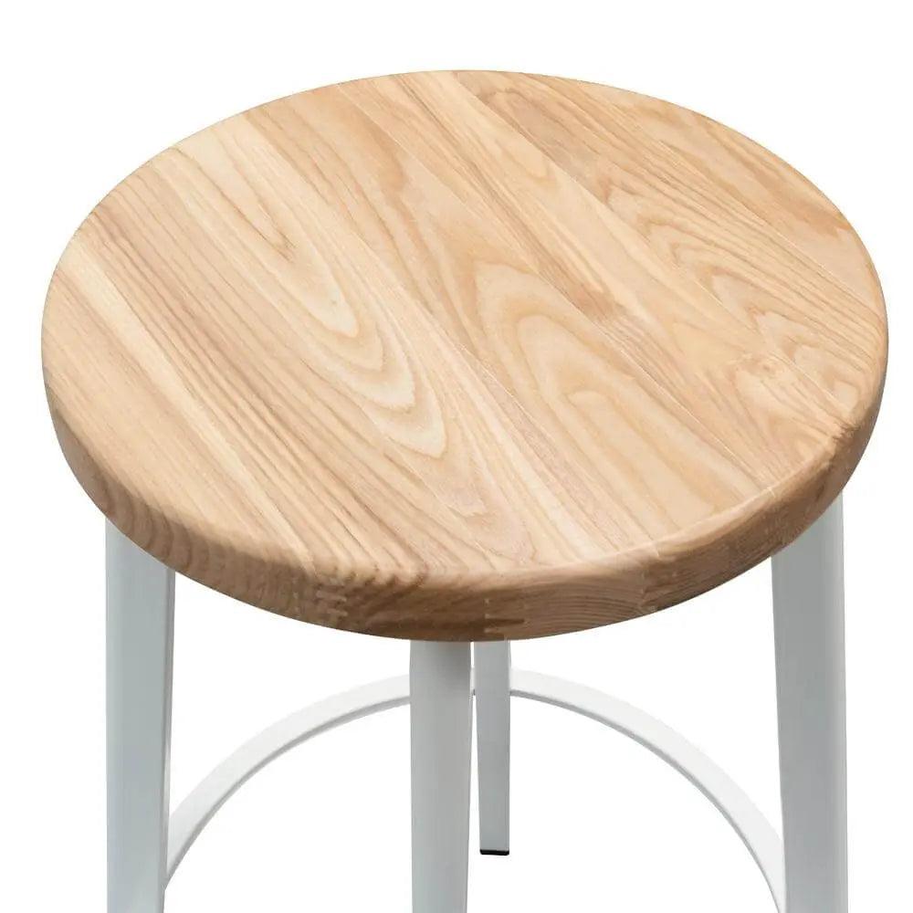 Calibre 65cm Bar Stool - Natural Timber Seat - White Frame BS2468-NH - StoolsBS2468-NH 3