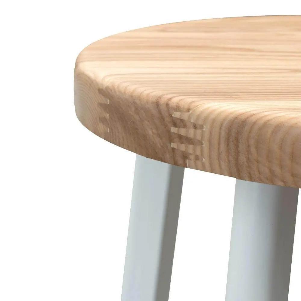 Calibre 65cm Bar Stool - Natural Timber Seat - White Frame BS2468-NH - StoolsBS2468-NH 5