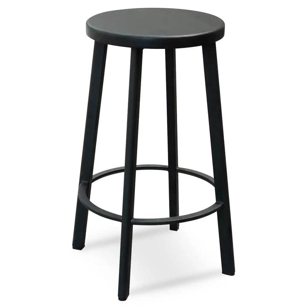 Calibre 65cm Bar Stool With Black Timber Seat - Black Frame BS2466-NH - StoolsBS2466-NH 1