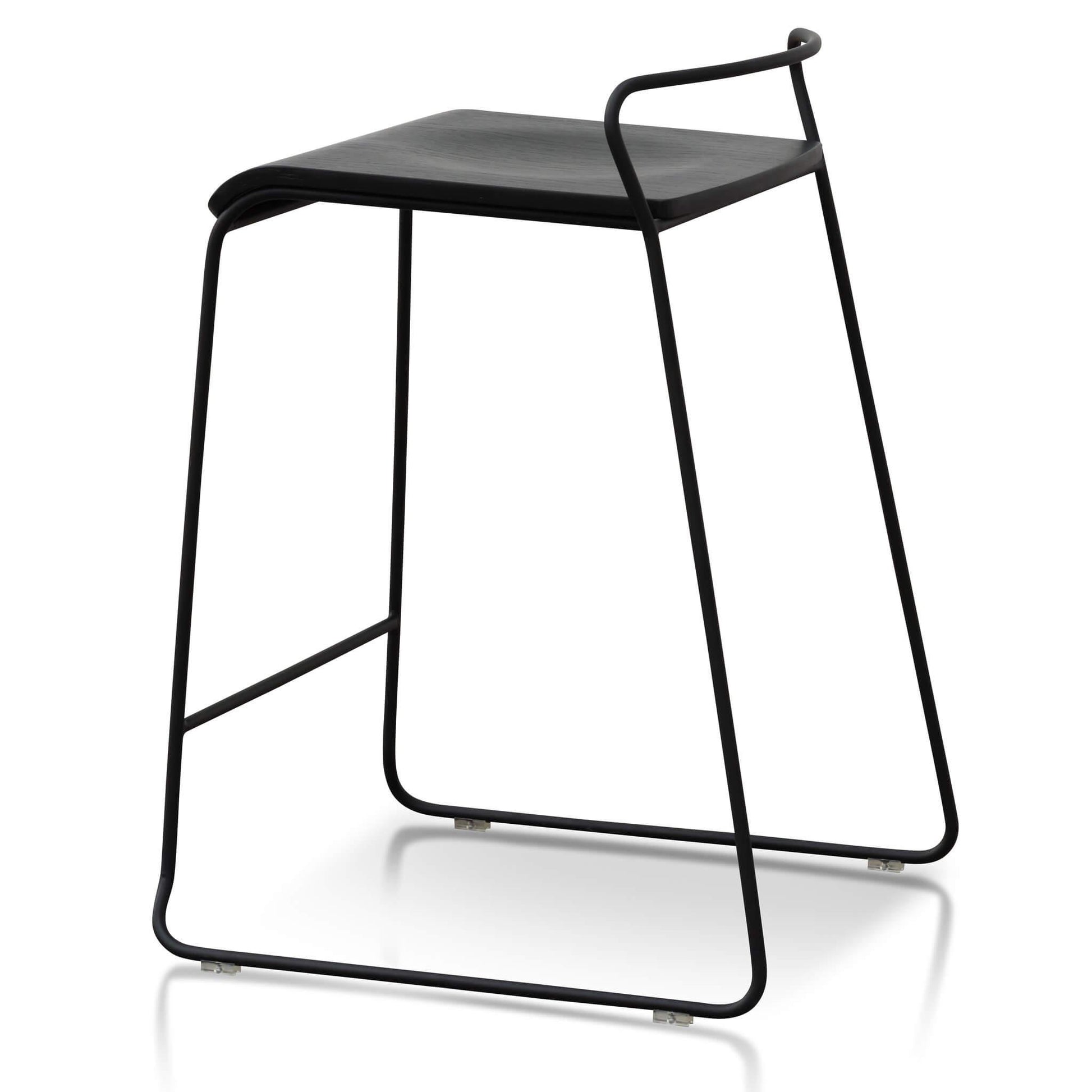 Calibre 65cm Wooden Seat Bar Stool - Black BS2942-NH-Stools-Calibre-Prime Furniture