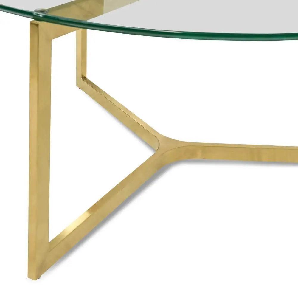 Calibre 85cm Glass Round Coffee Table - Gold Base CF2352-KS - Coffee TablesCF2352-KS 3