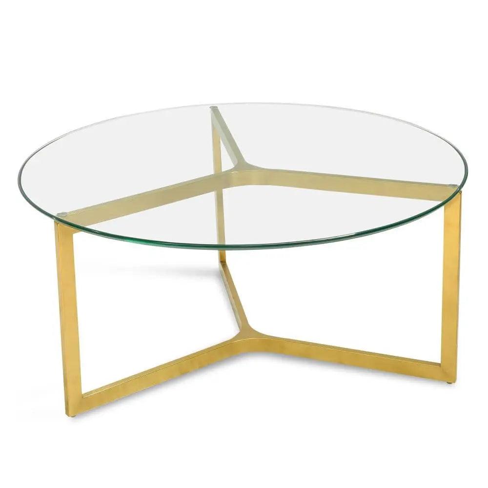 Calibre 85cm Glass Round Coffee Table - Gold Base CF2352-KS - Coffee TablesCF2352-KS 5
