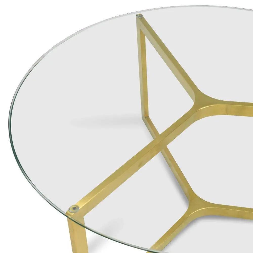 Calibre 85cm Glass Round Coffee Table - Gold Base CF2352-KS - Coffee TablesCF2352-KS 2