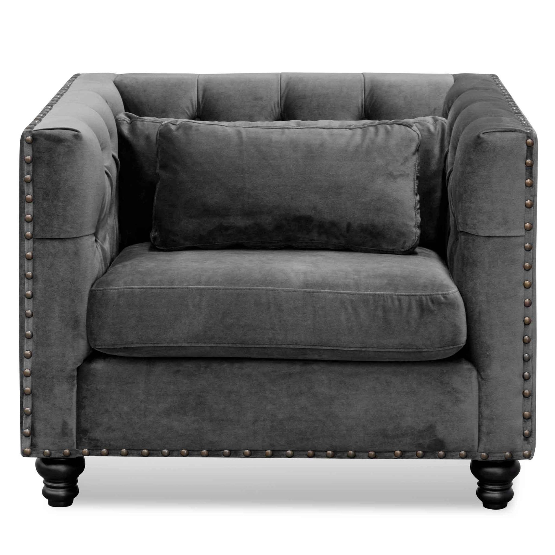 Calibre Armchair - Cosmic Grey velvet LC6147-CA - Arm ChairsLC6147-CA 1