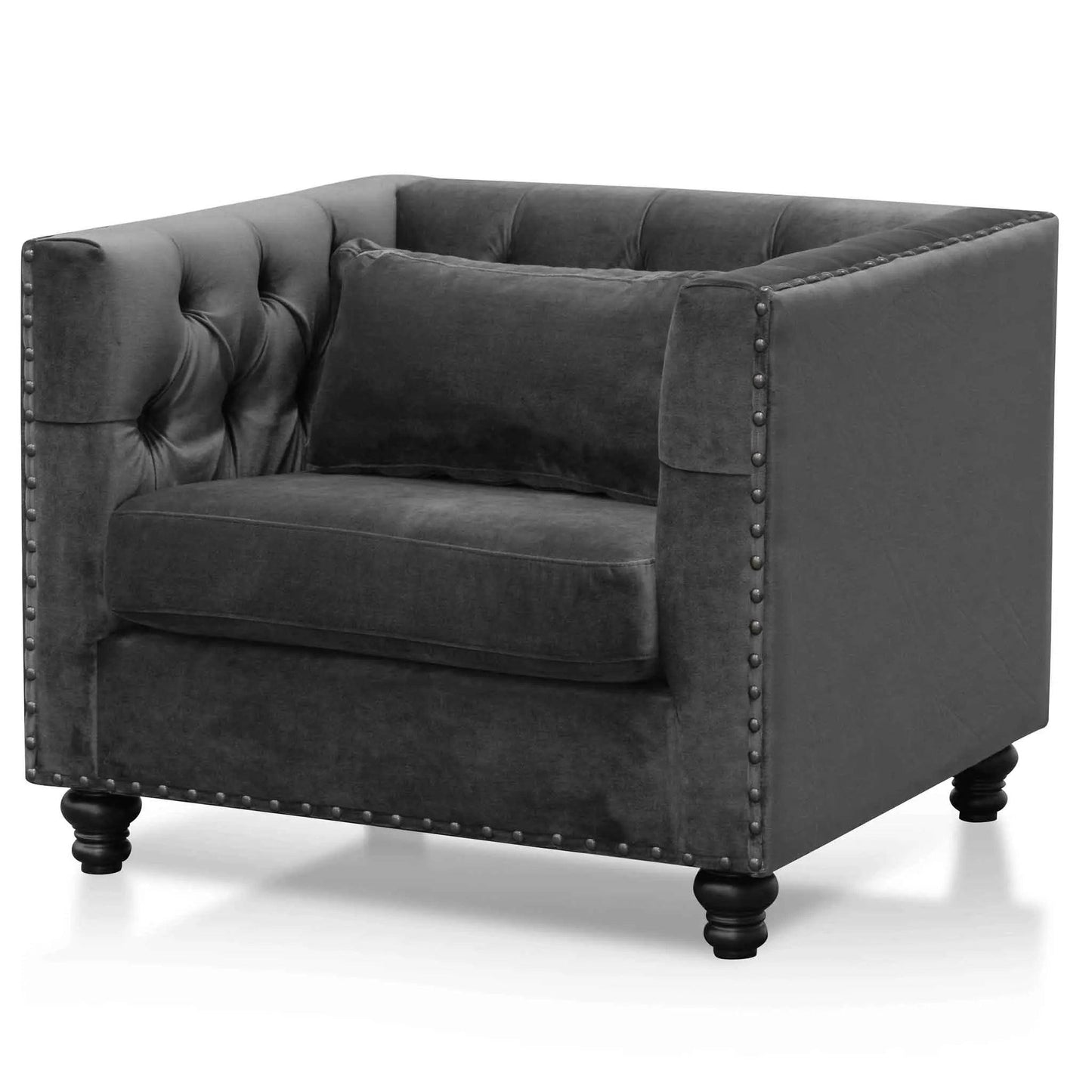 Calibre Armchair - Cosmic Grey velvet LC6147-CA - Arm ChairsLC6147-CA 2