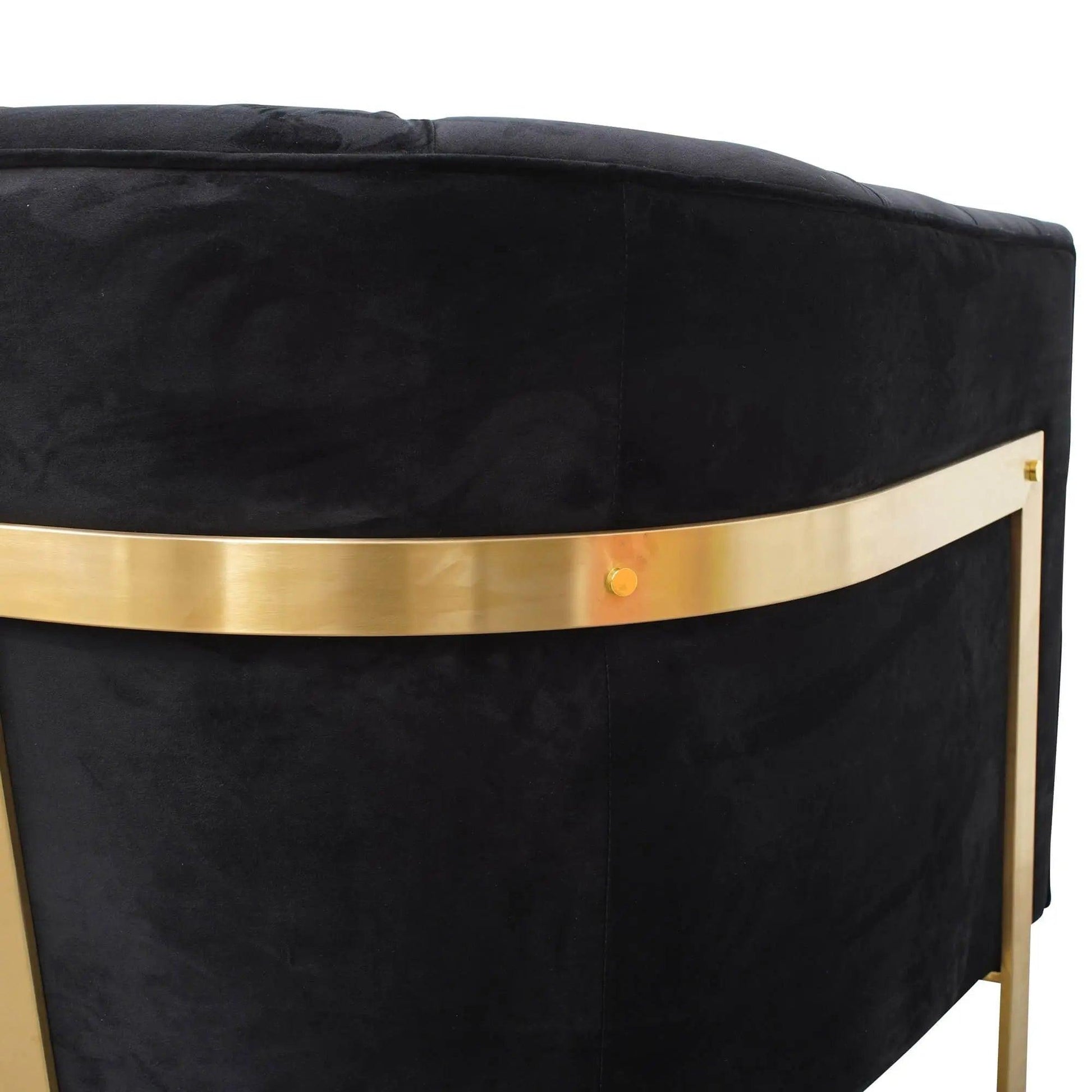Calibre Armchair in Black Velvet - Brushed Gold Base LC2324-BS - Arm ChairsLC2324-BS 2