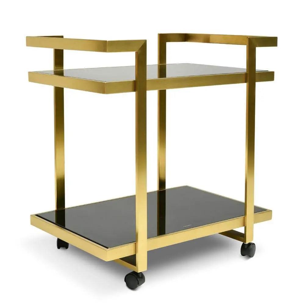 Calibre Bar Cart - Tempered Glass - Gold Base - TrolllyBR006-KS 4