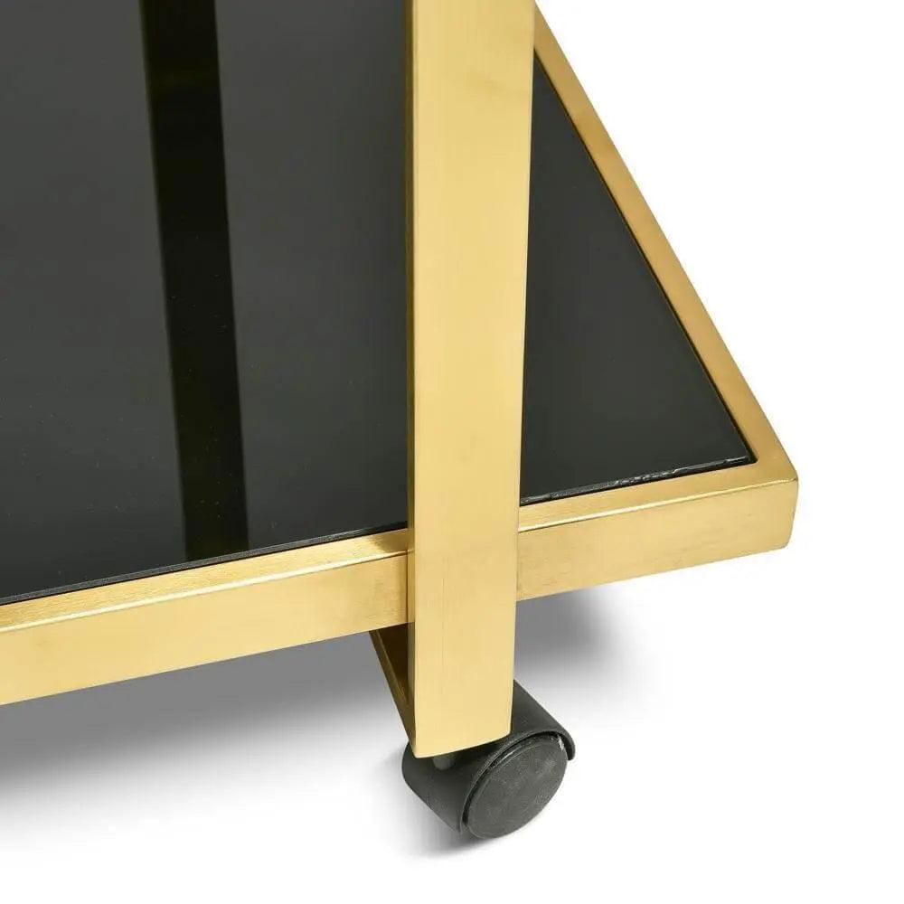 Calibre Bar Cart - Tempered Glass - Gold Base - TrolllyBR006-KS 5