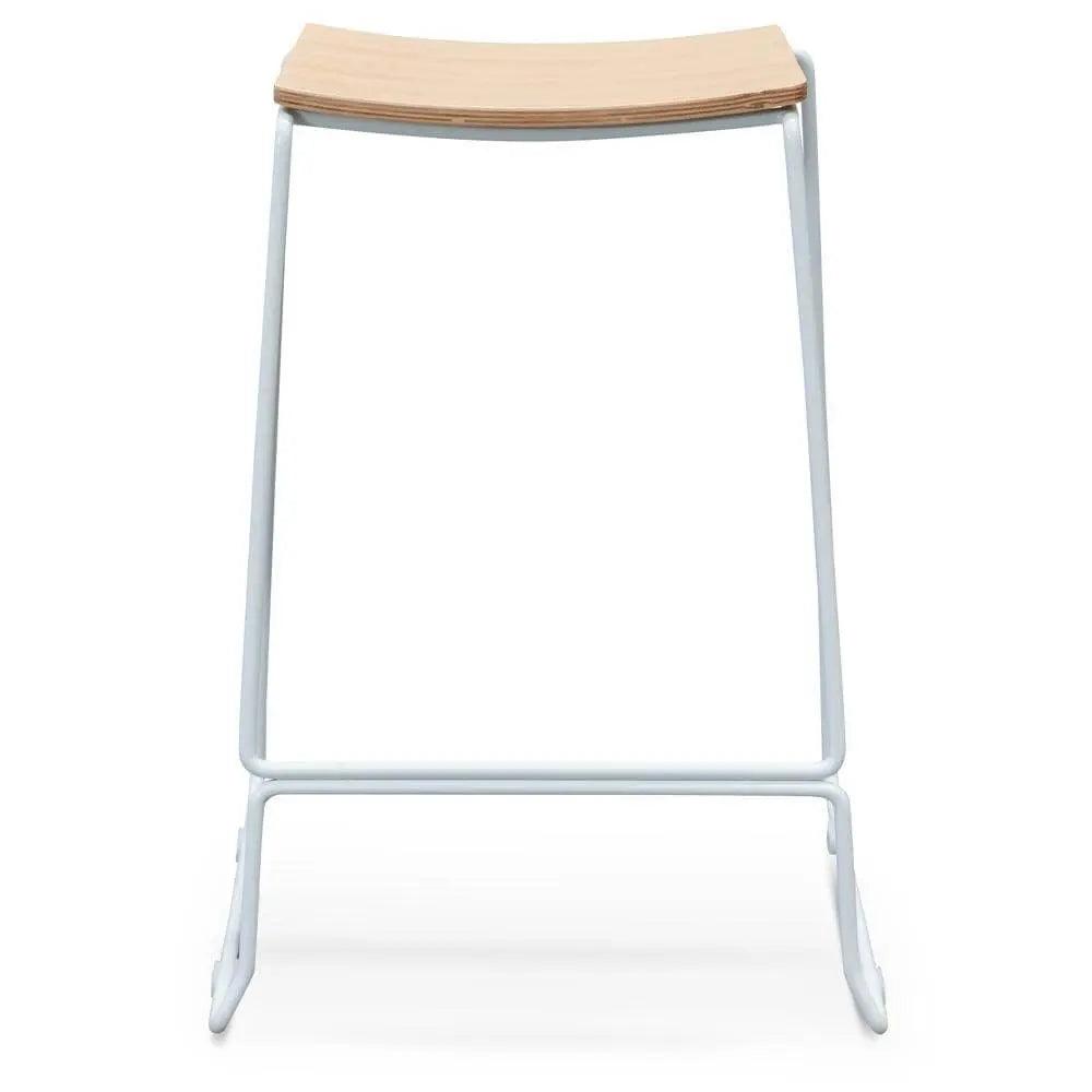 Calibre Bar Stool With Natural Timber Seat - White Frame BS2453-NH - StoolsBS2453-NH 1