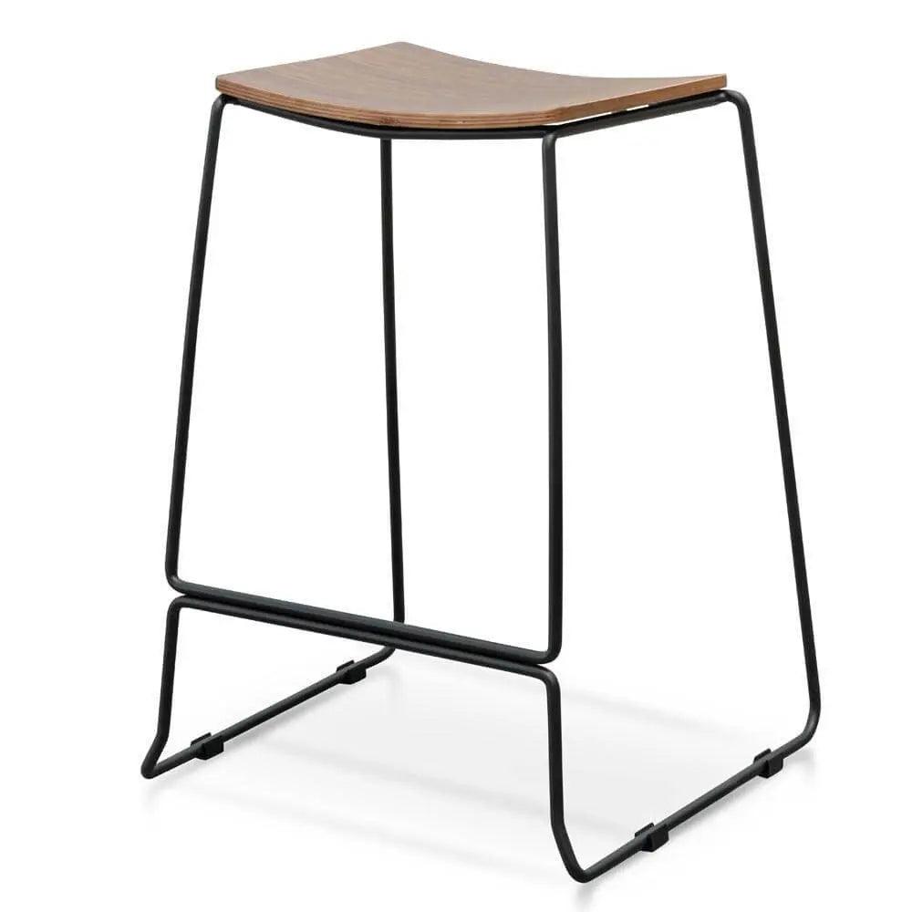 Calibre Bar Stool With Walnut Timber Seat - Black Frame BS2456-NH - StoolsBS2456-NH 2