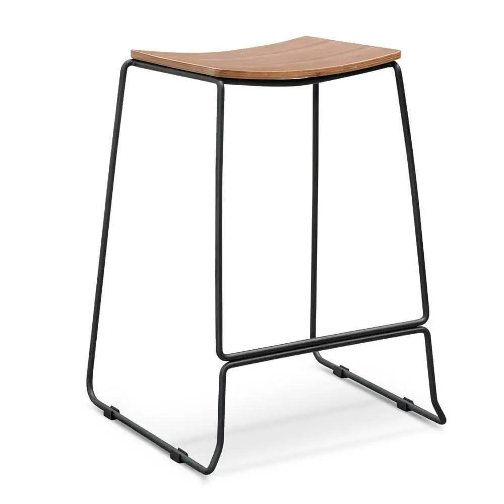 Calibre Bar Stool With Walnut Timber Seat - Black Frame BS2456-NH - StoolsBS2456-NH 3