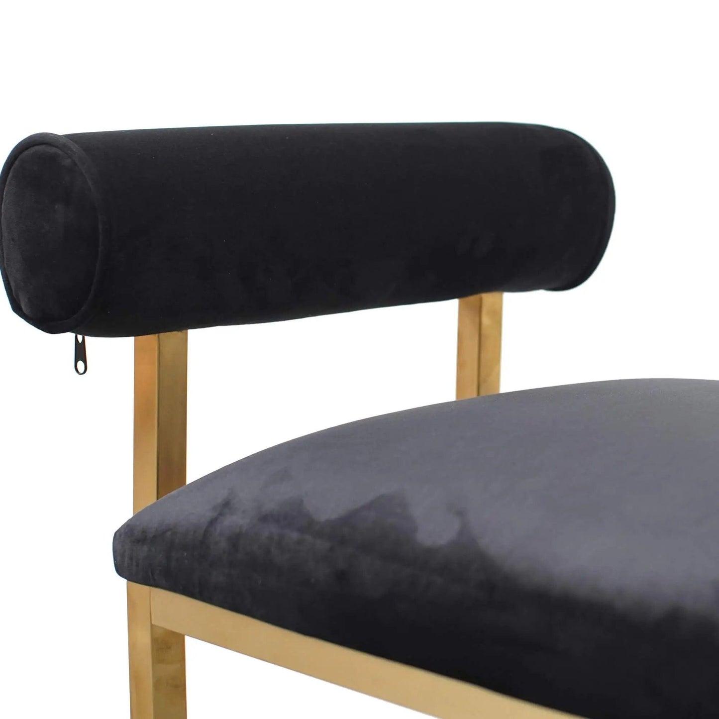 Calibre Bench In Black Velvet - Brushed Gold Base - Wood BenchLC2620-BS 2