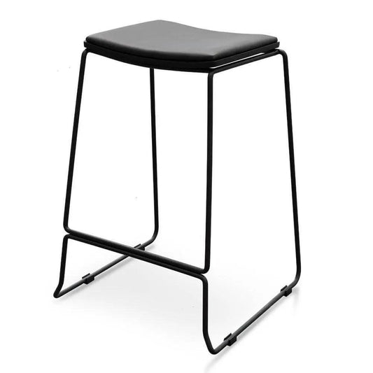 Calibre Black PU Bar Stool - Black Frame BS2455-NH - StoolsBS2455-NH 1