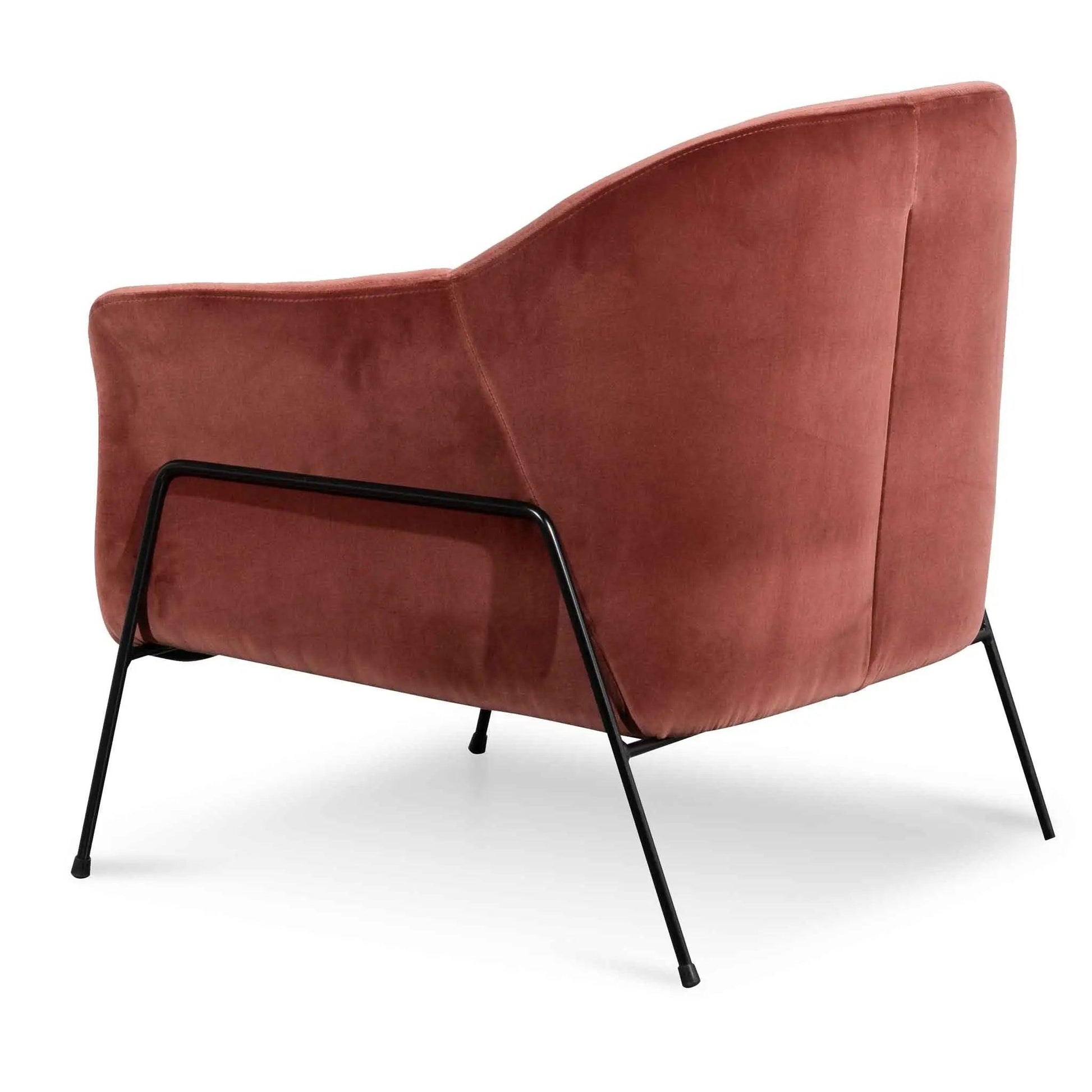 Calibre Blood Orange Velvet Armchair - Black Legs LC6255-KSO - Arm ChairsLC6255-KSO 3