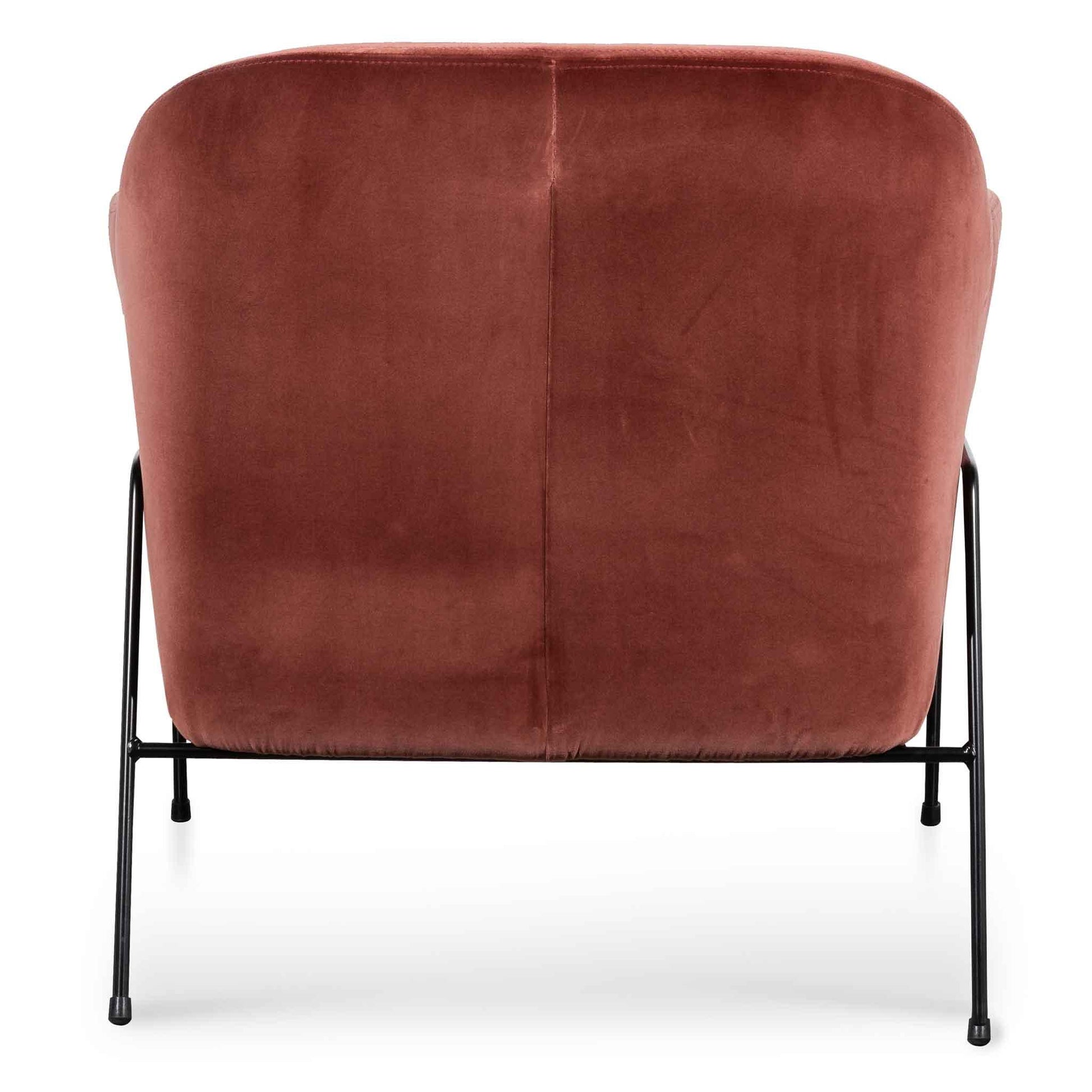 Calibre Blood Orange Velvet Armchair - Black Legs LC6255-KSO - Arm ChairsLC6255-KSO 4