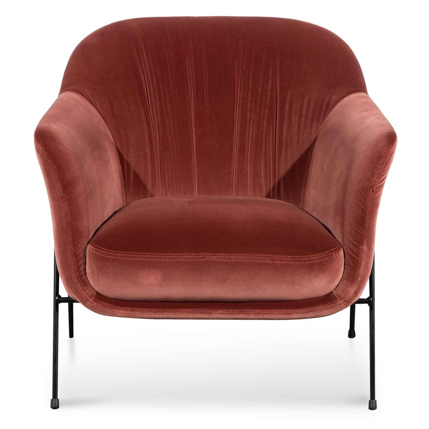 Calibre Blood Orange Velvet Armchair - Black Legs LC6255-KSO - Arm ChairsLC6255-KSO 5