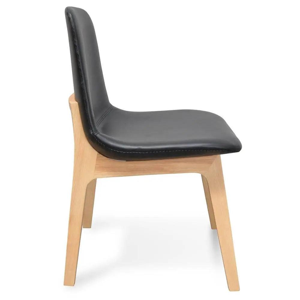 Calibre Cozy Dining Chair - Black PU - Natural Base - Dining ChairsDC2047-SD 3