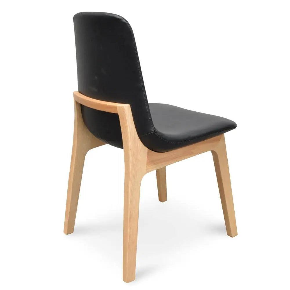 Calibre Cozy Dining Chair - Black PU - Natural Base - Dining ChairsDC2047-SD 4