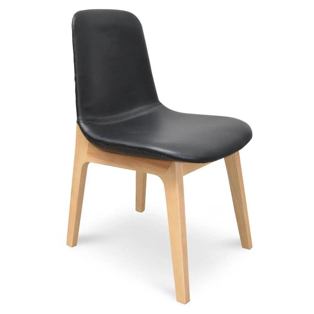 Calibre Cozy Dining Chair - Black PU - Natural Base - Dining ChairsDC2047-SD 2