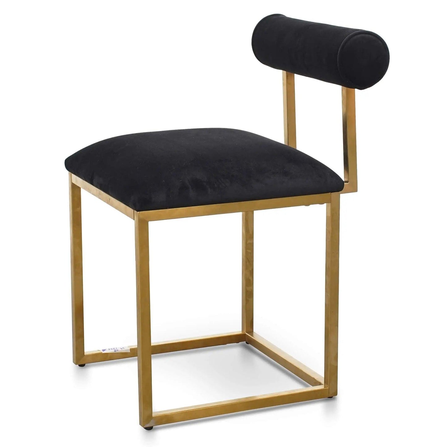 Calibre Dining Chair In Black Velvet - Brushed Gold Base - Dining ChairsDC2621-BS 2