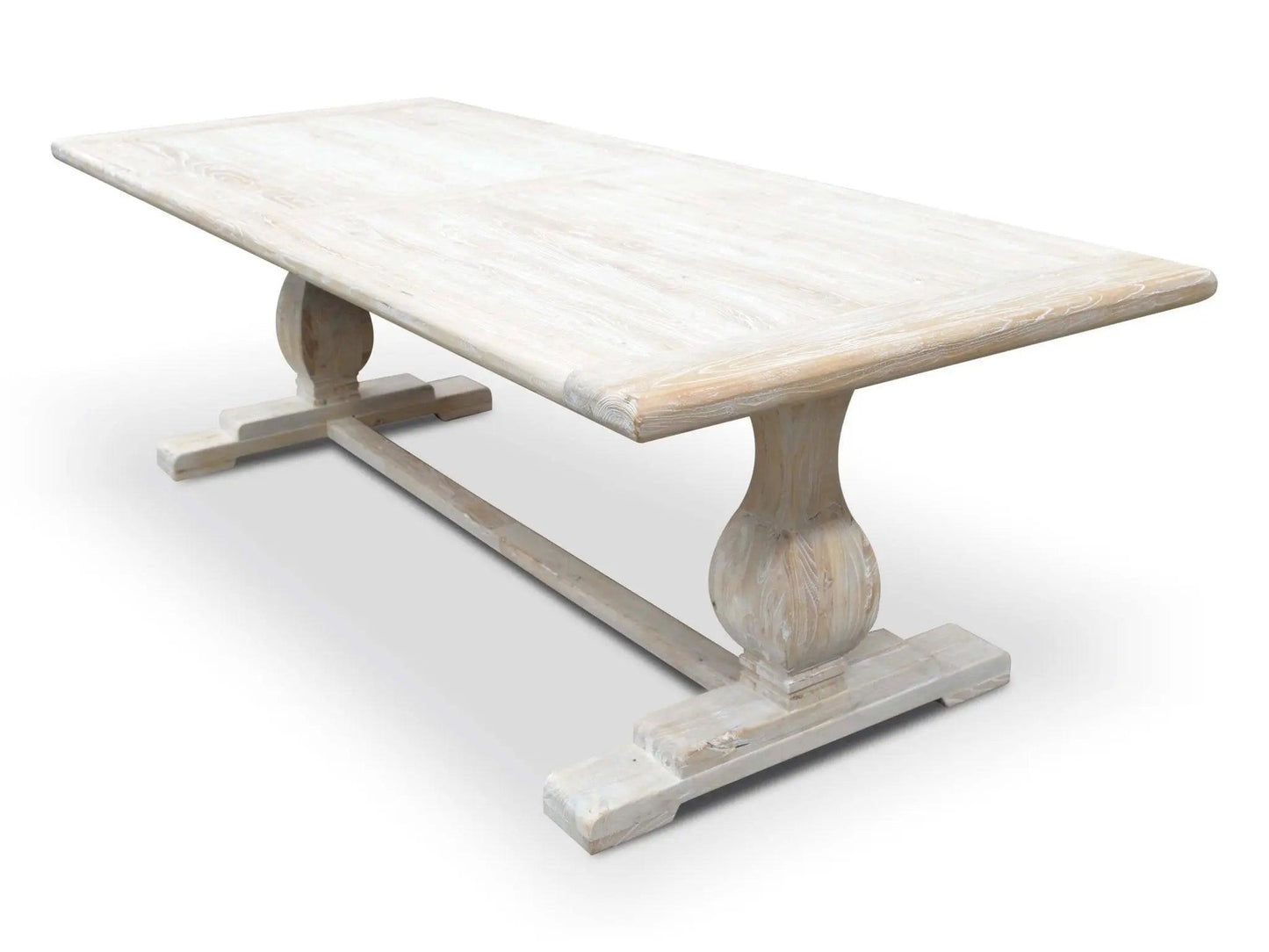 Calibre Dining Table 2.4m - Rustic White Washed DT2482 - Dining TablesDT2482 4