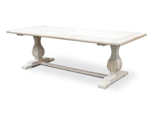 Calibre Dining Table 2.4m - Rustic White Washed DT2482 - Dining TablesDT2482 1