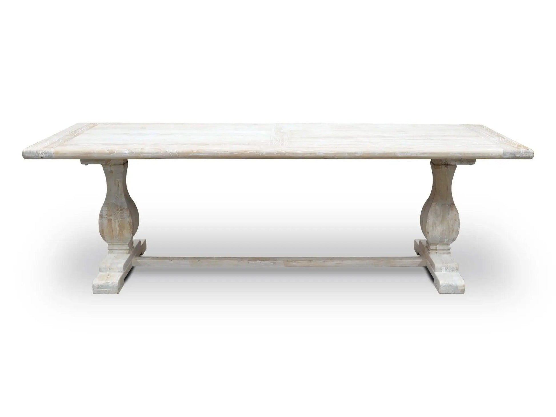 Calibre Dining Table 2.4m - Rustic White Washed DT2482 - Dining TablesDT2482 2