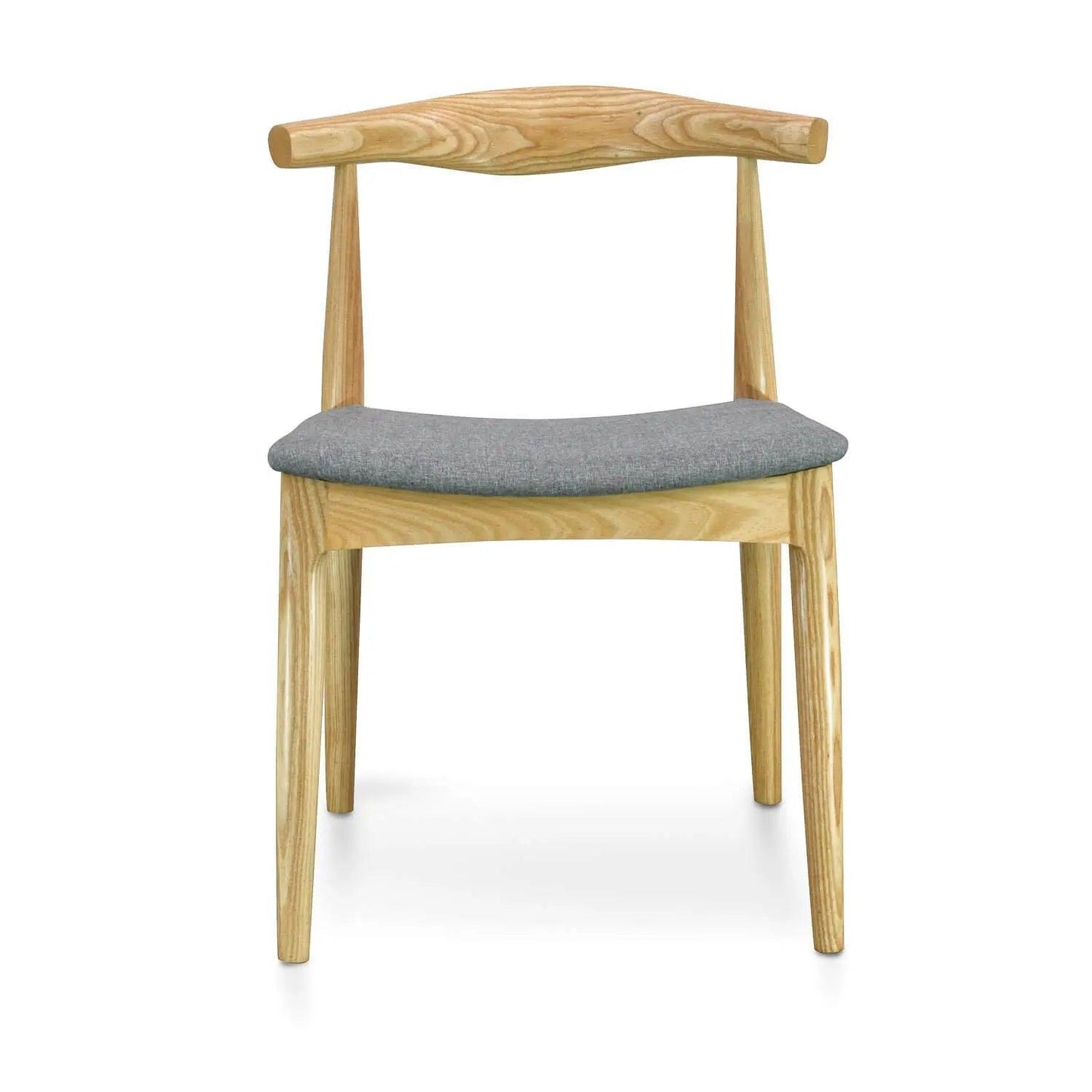 Calibre Elbow Dining Chair - Natural with Light Grey Fabric Seat DC182 - Dining ChairsDC182 1