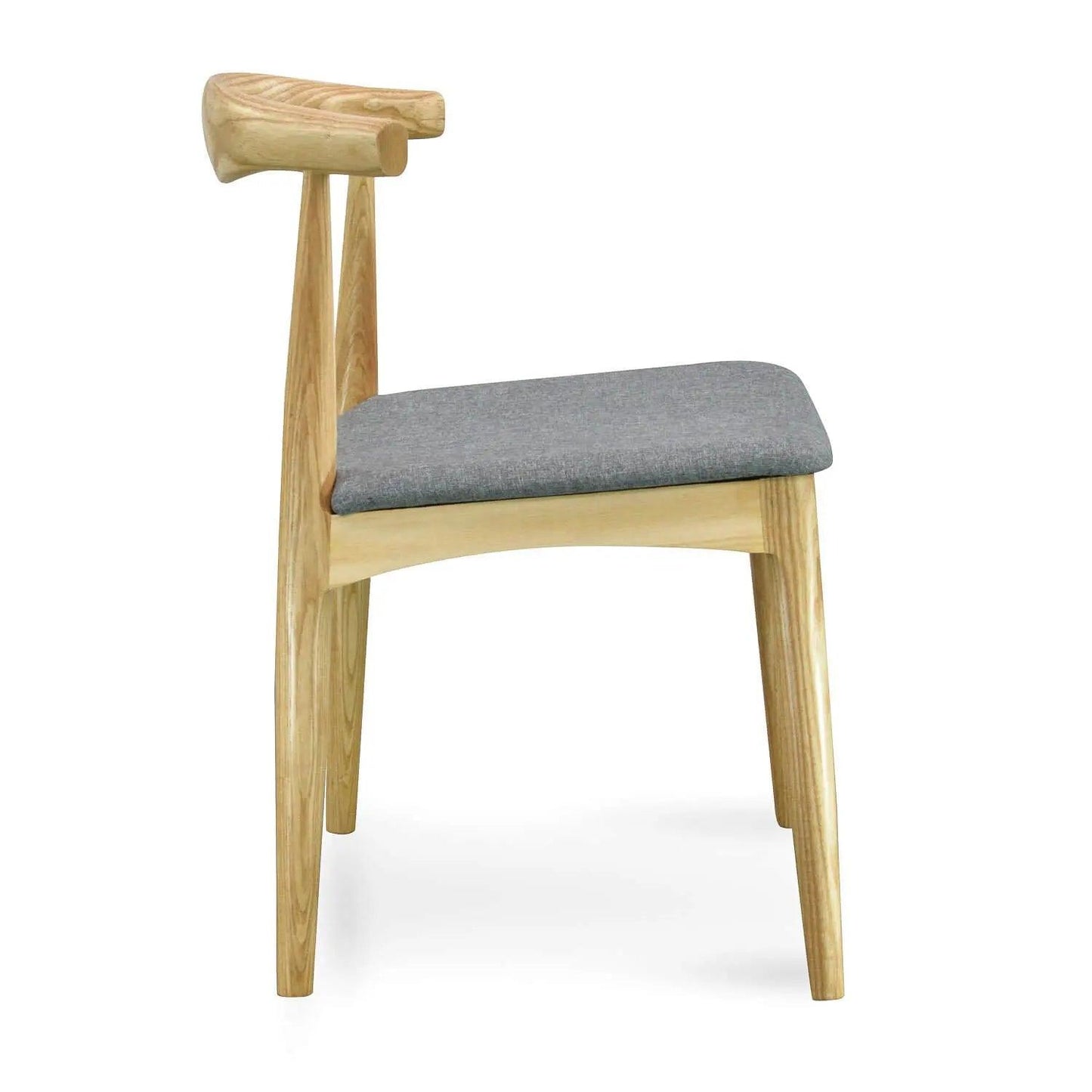 Calibre Elbow Dining Chair - Natural with Light Grey Fabric Seat DC182 - Dining ChairsDC182 3