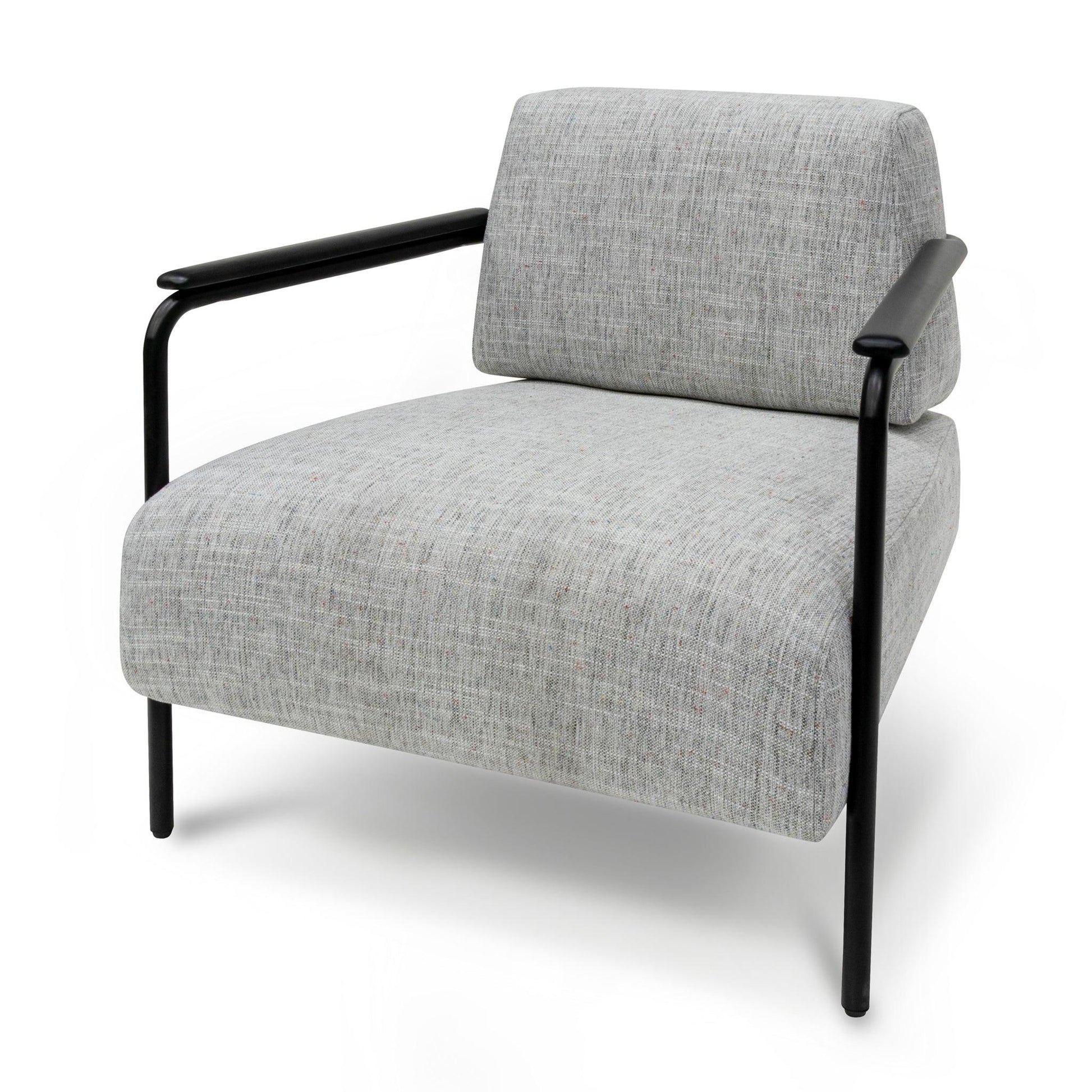 Calibre Fabric Armchair - Light Spec Grey with Black Legs - Arm ChairsLC6961-IG 1