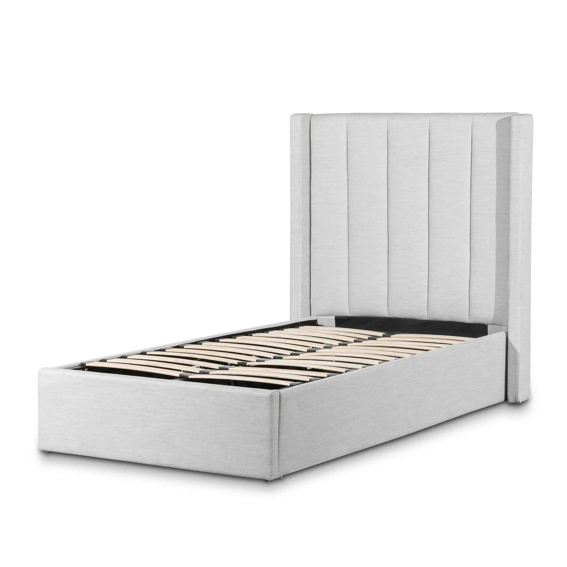 Calibre Fabric Single Bed Frame - Pearl Grey with Storage BD6359-YO - BedsBD6359-YO 1