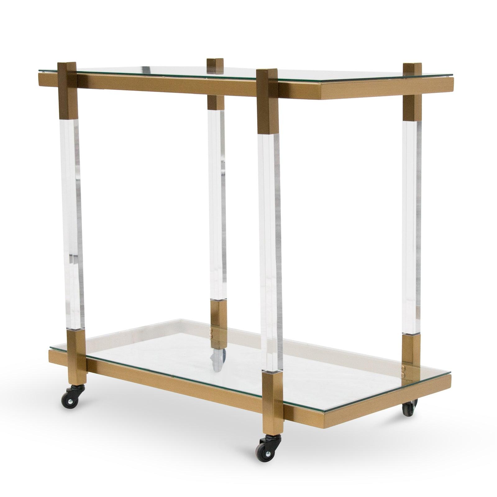 Calibre Glass Bar Cart - Brushed Gold - BR6940-BS 3