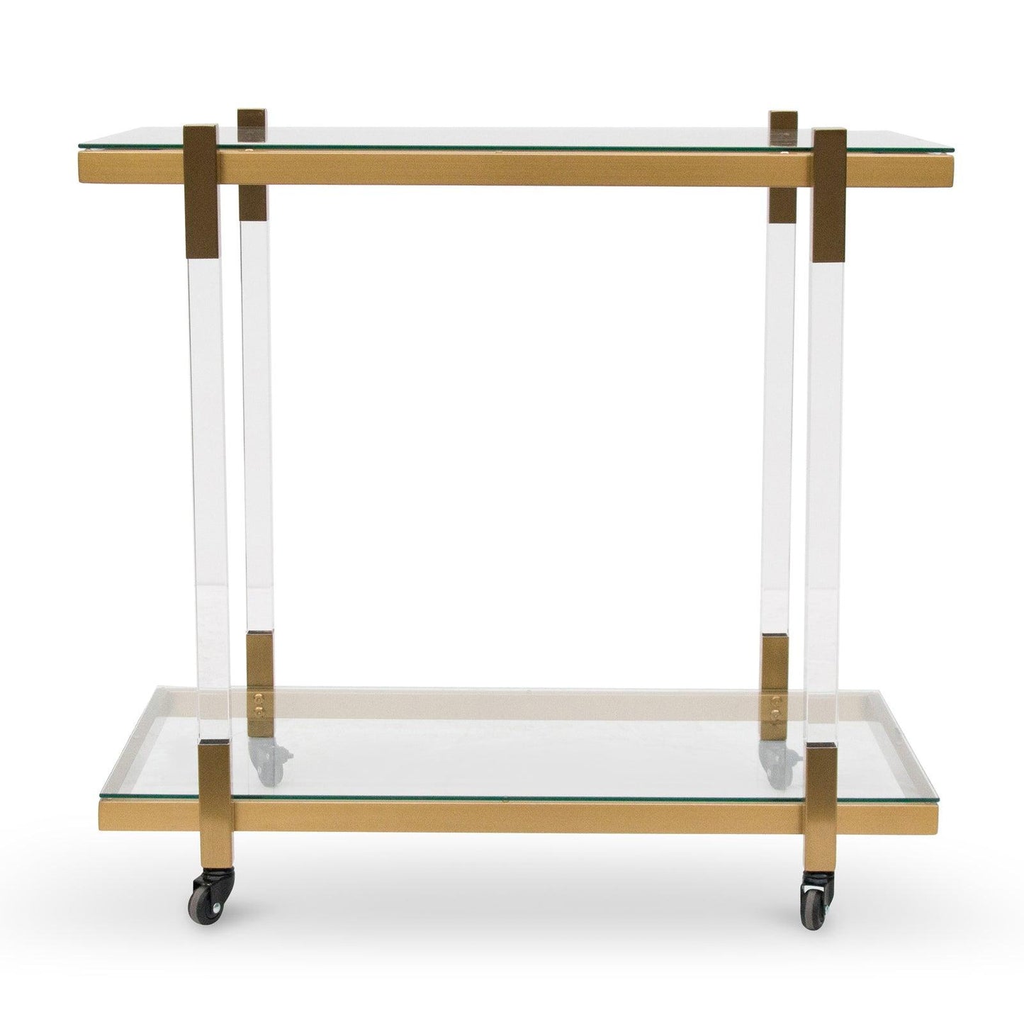 Calibre Glass Bar Cart - Brushed Gold - BR6940-BS 2