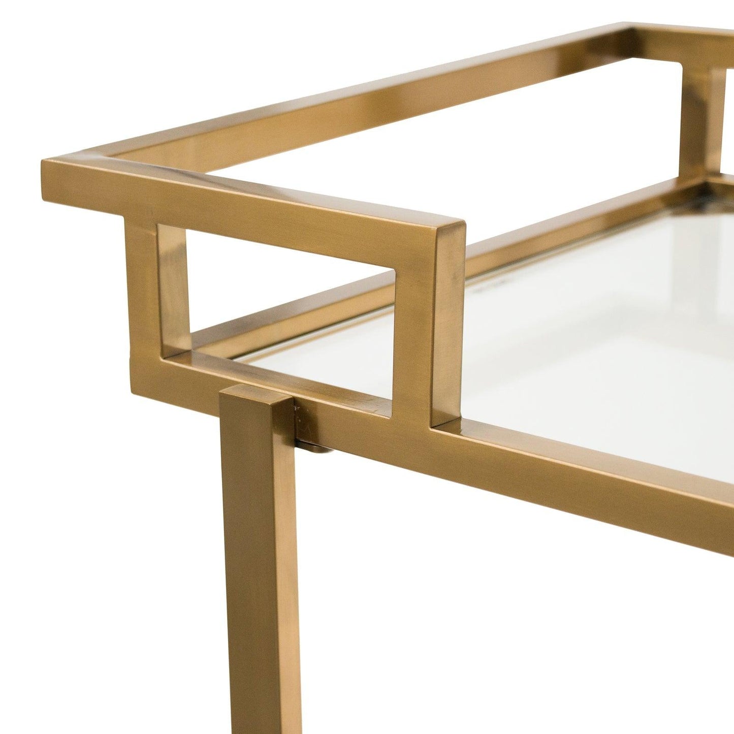 Calibre Glass Bar Cart - Brushed Gold - BR6940-BS 7