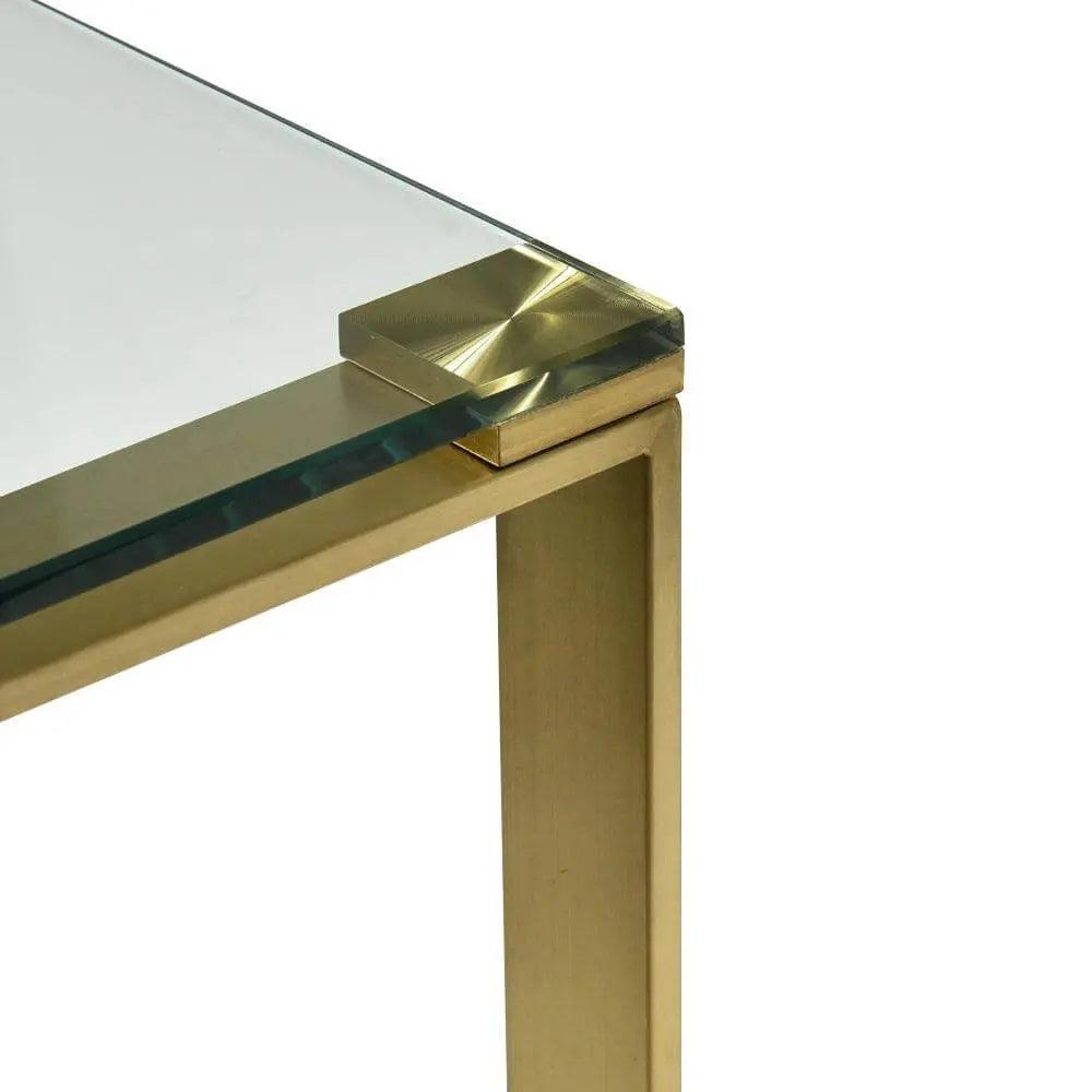 Calibre Glass Console Table - Brushed Gold Base DT2424-BS - Console TablesDT2424-BS 2