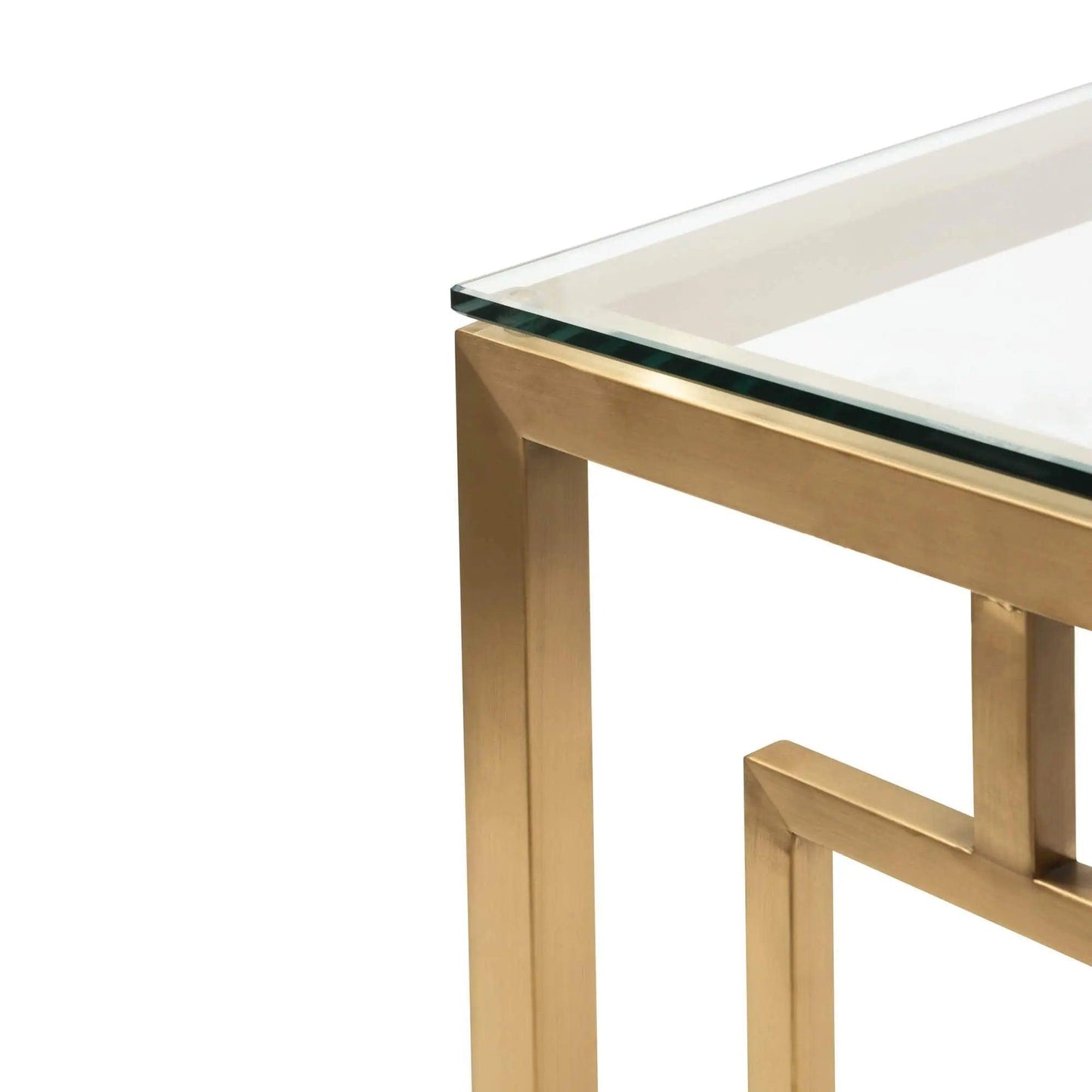 Calibre Glass Console table - Brushed Gold Base DT2583-BS - Console TablesDT2583-BS 5