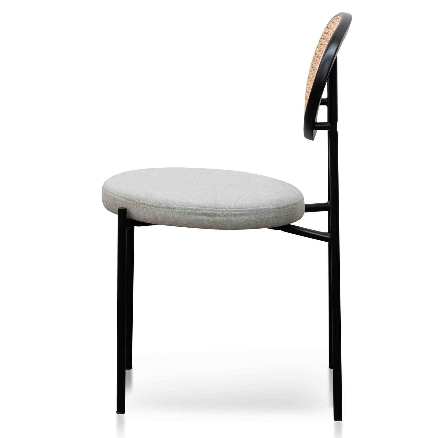 Calibre Grey Fabric Natural Rattan Dining Chair - Black DC6385-SD-Dining Chairs-Calibre-Prime Furniture