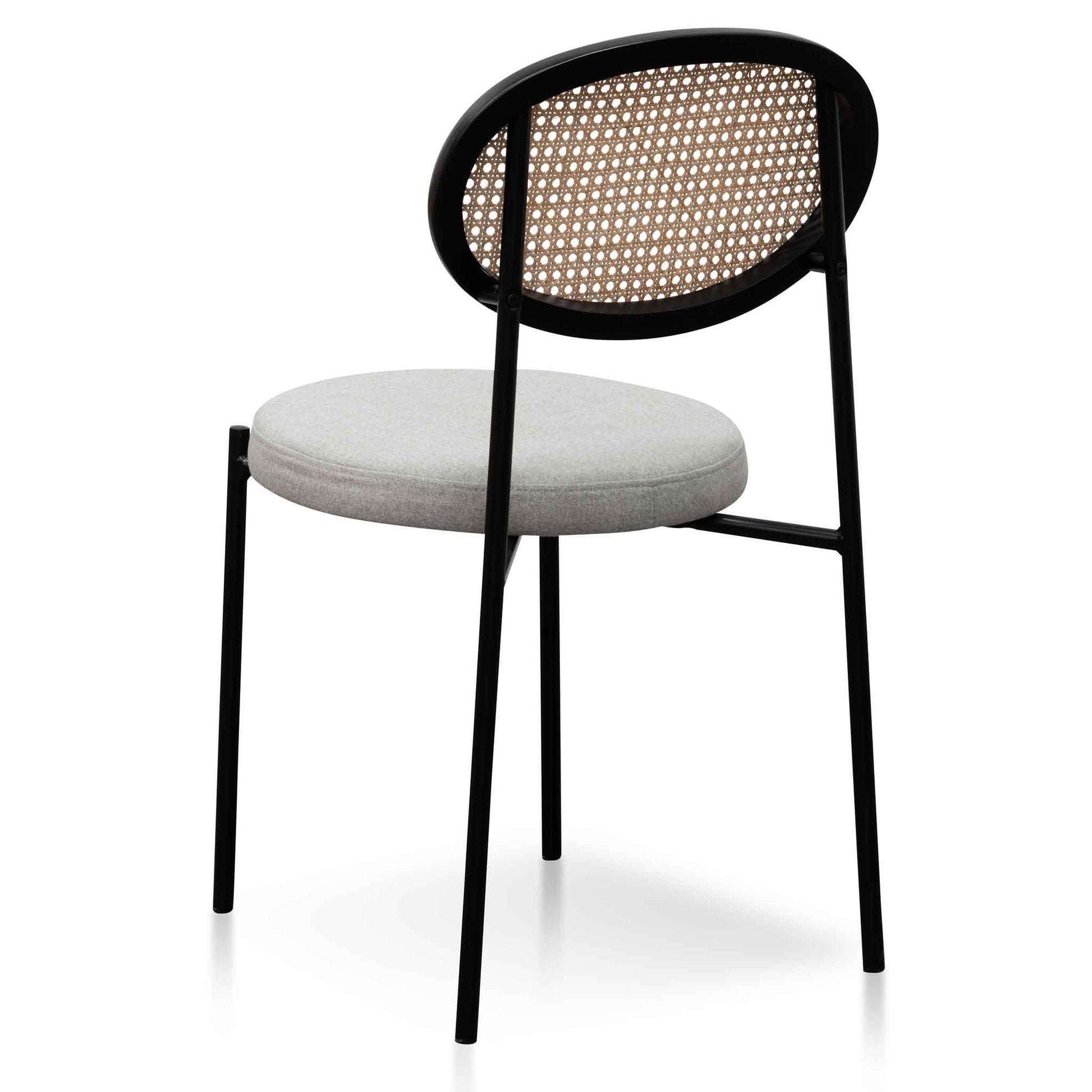 Calibre Grey Fabric Natural Rattan Dining Chair - Black DC6385-SD-Dining Chairs-Calibre-Prime Furniture