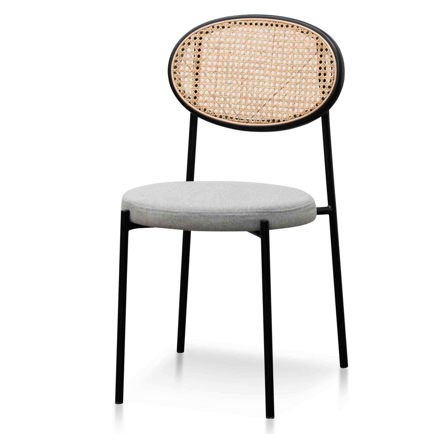 Calibre Grey Fabric Natural Rattan Dining Chair - Black DC6385-SD-Dining Chairs-Calibre-Prime Furniture