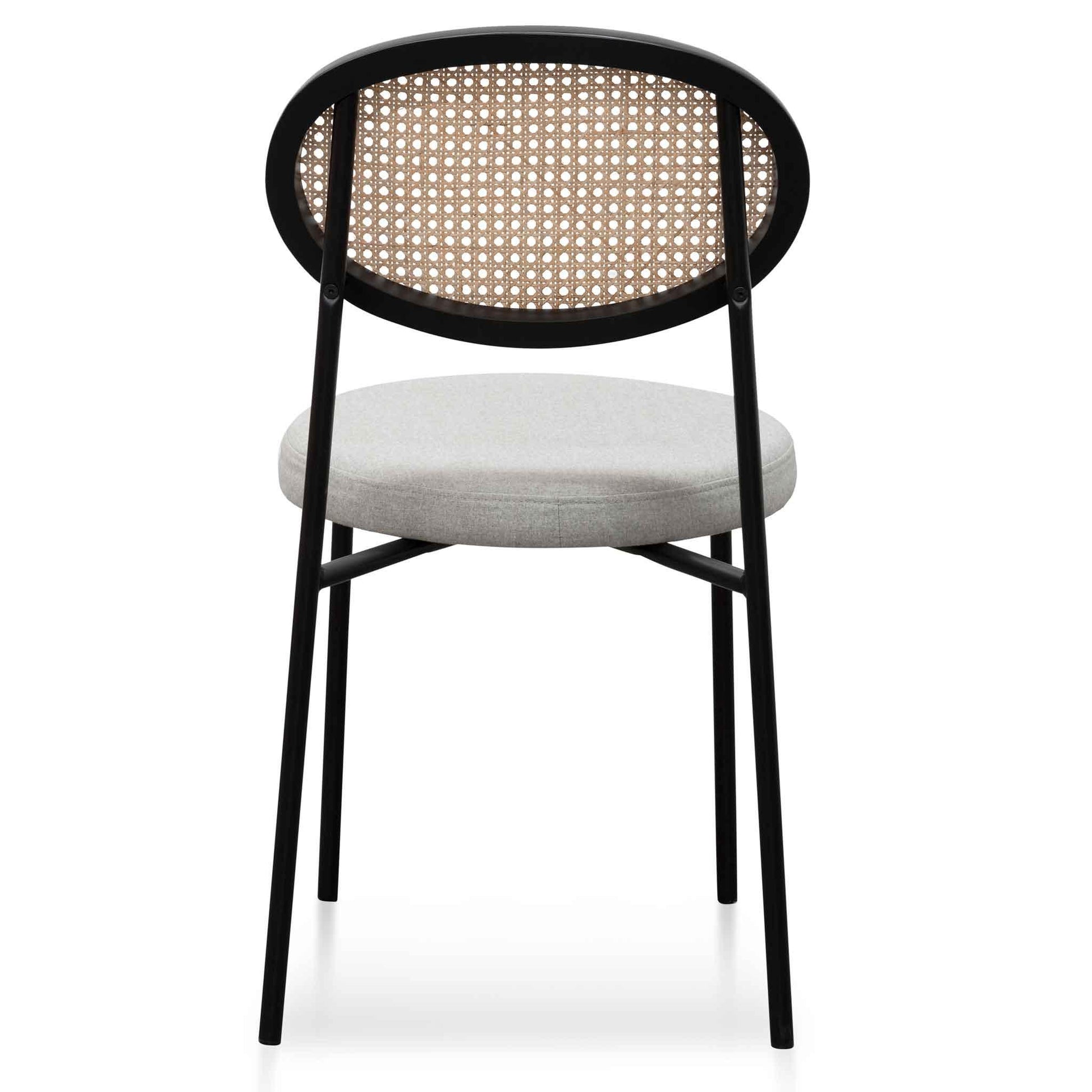 Calibre Grey Fabric Natural Rattan Dining Chair - Black DC6385-SD-Dining Chairs-Calibre-Prime Furniture