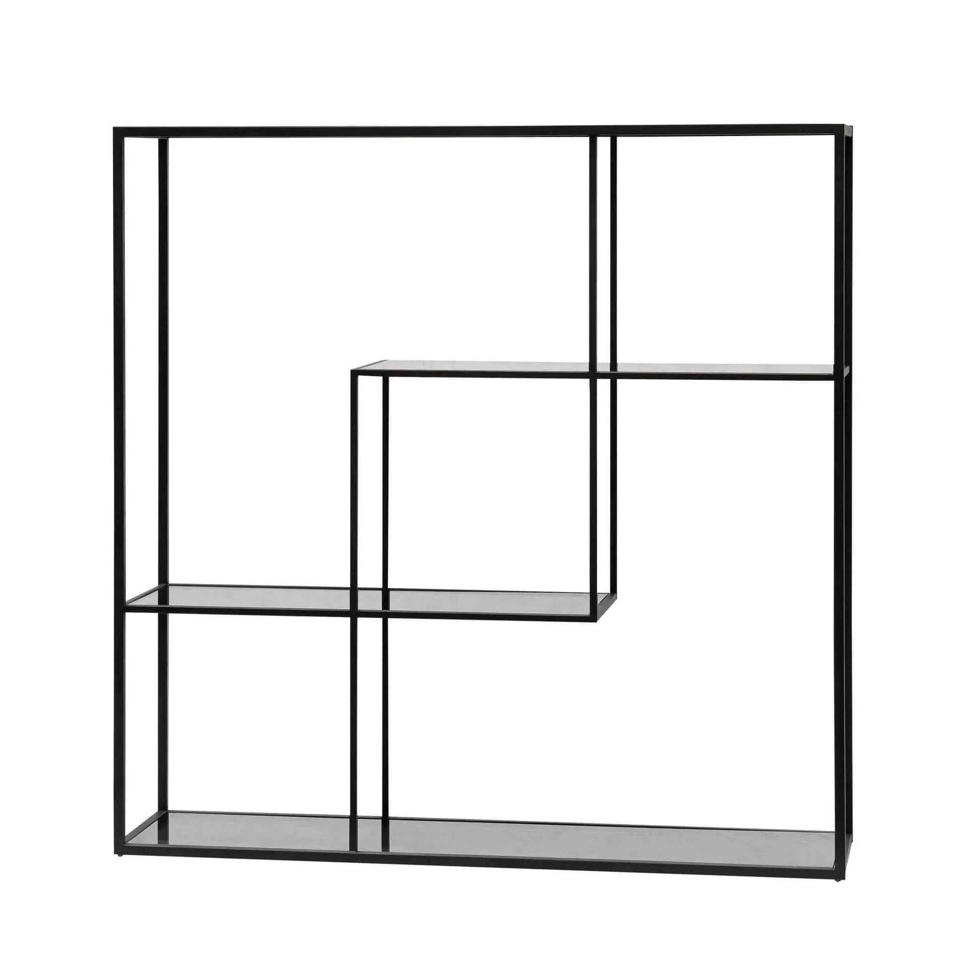 Calibre Grey Glass Small Shelving Unit - Black Frame DT6393-KS - Book ShelfDT6393-KS 3