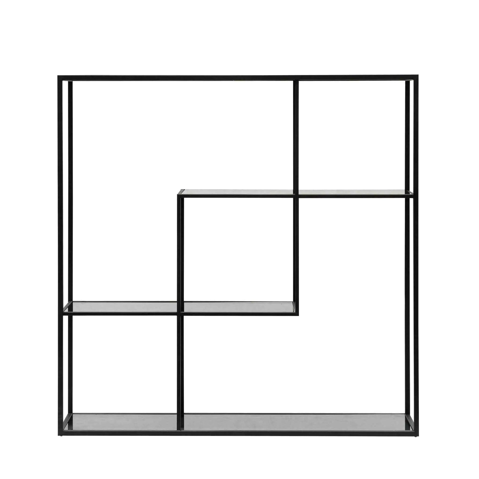 Calibre Grey Glass Small Shelving Unit - Black Frame DT6393-KS - Book ShelfDT6393-KS 1