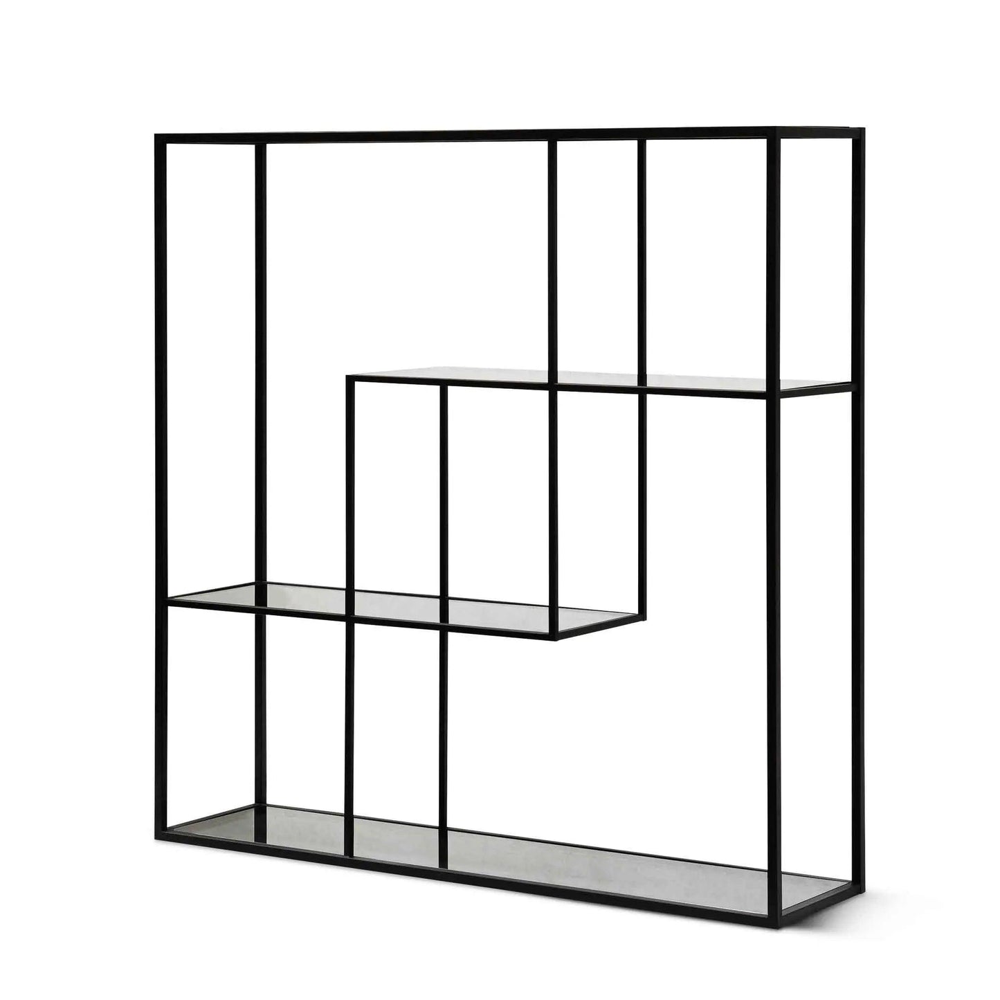 Calibre Grey Glass Small Shelving Unit - Black Frame DT6393-KS - Book ShelfDT6393-KS 4