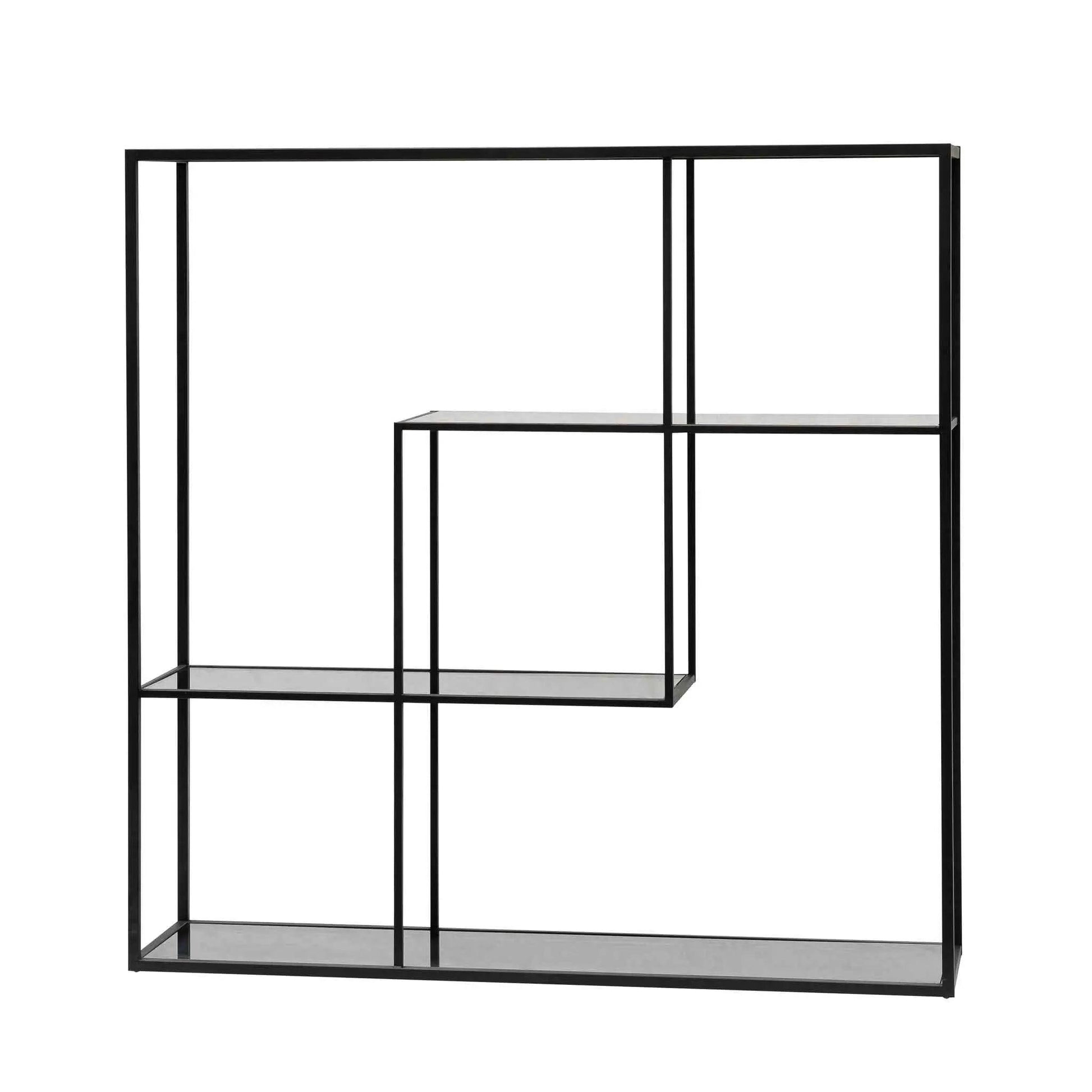 Calibre Grey Glass Small Shelving Unit - Black Frame DT6393-KS - Book ShelfDT6393-KS 2