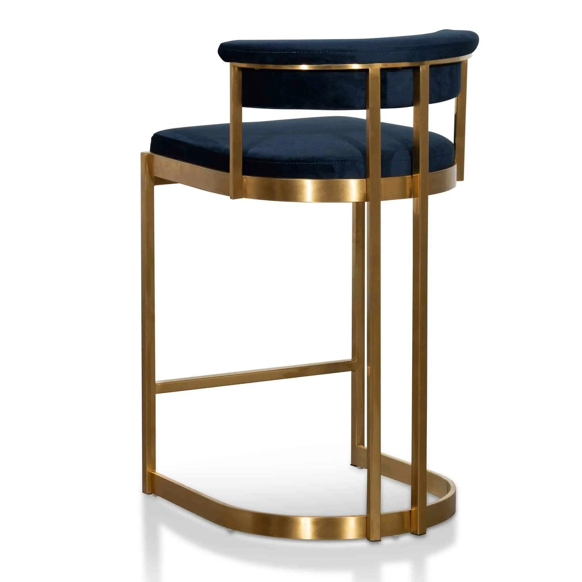 Calibre Indigo Velvet Bar Stool - Golden Base BS6273-BS - StoolsBS6273-BS 4